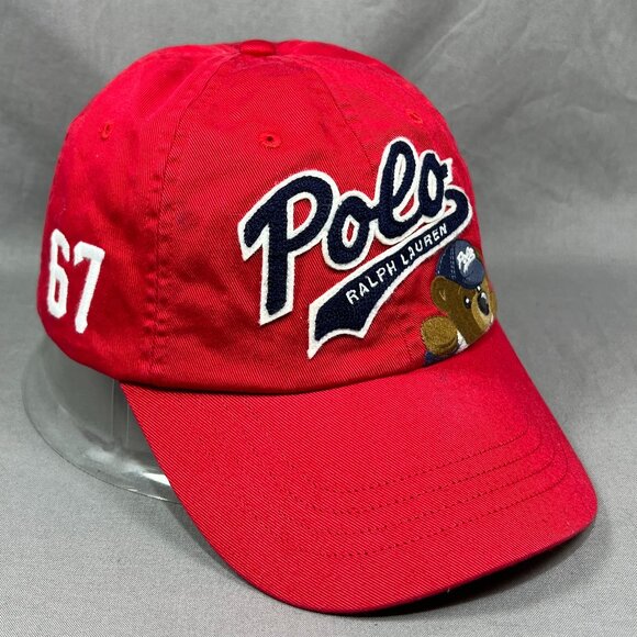 Polo Ralph Lauren Other - Polo Ralph Lauren Bear Strapback Hat Red White Pony Baseball Adjustable Dad Mens